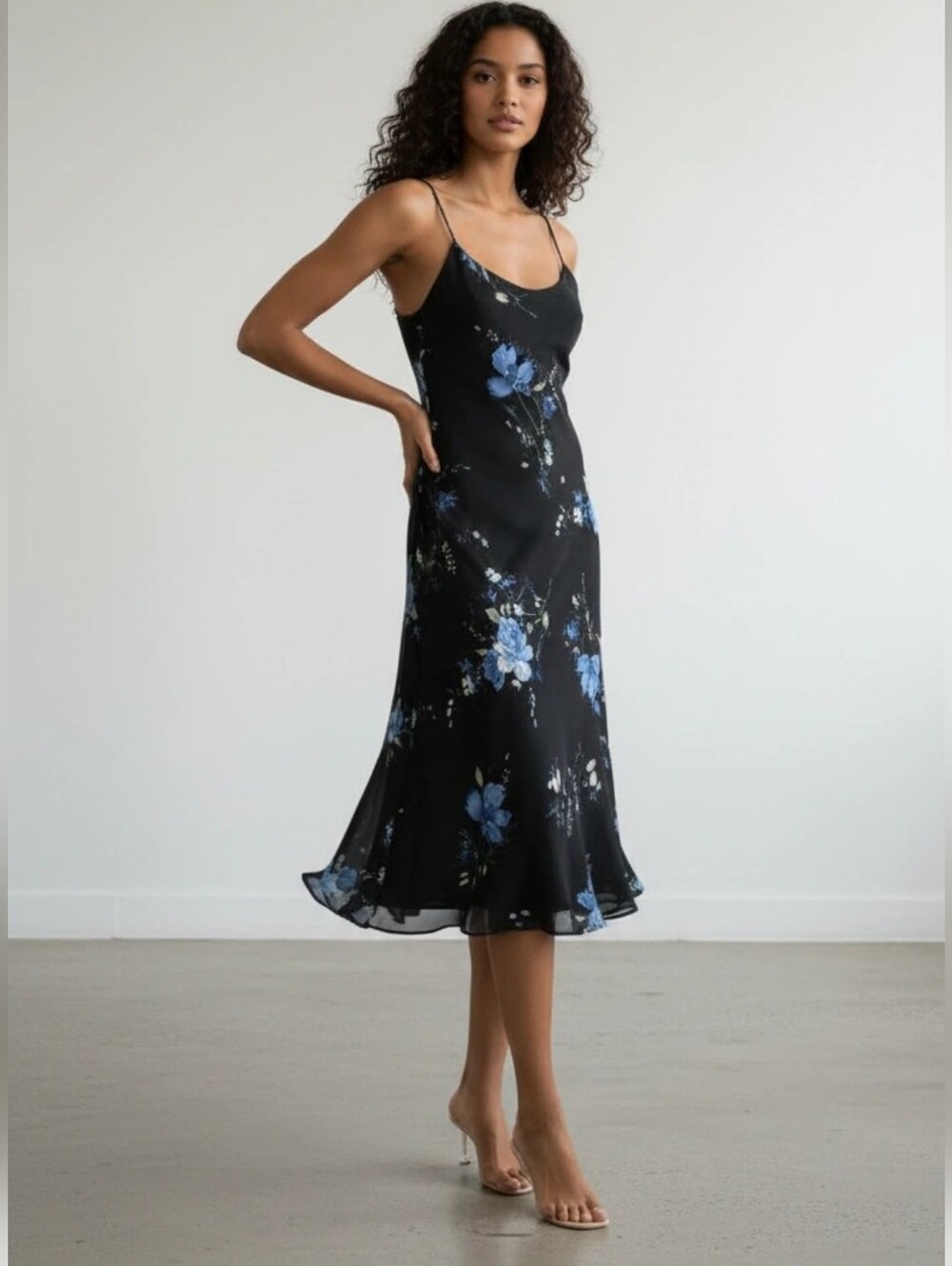 Y2K FAIRWEATHER vintage Black Floral Dress